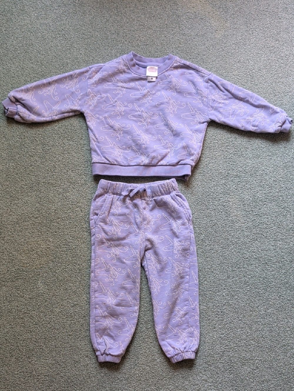 Hanna Andersson Lavender Unicorn Sweatsuit Set